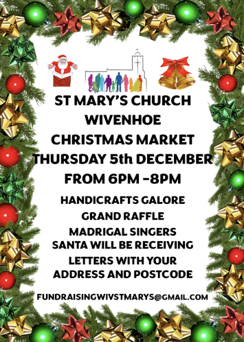 Christ Market announcement: date is 5 December and times are 6-8pm.
With Madrigal singers.